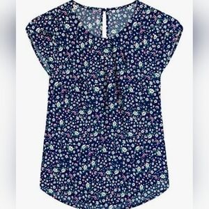 TASAMO Casual Pleated Cap Sleeve Top